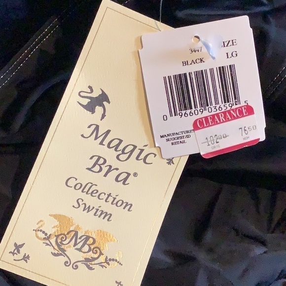 Nwt Magic Bra Cleavage Enhancement One Piece Black Swimsuit (SW22) - Picture 14 of 14